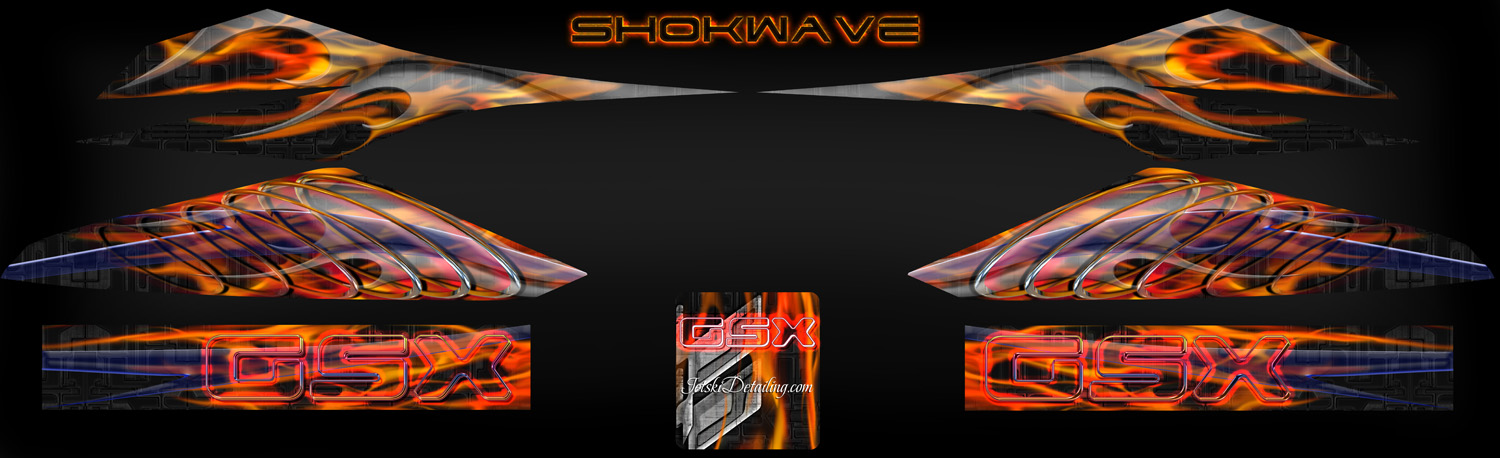 SHOCKWAVE-1 custom graphics for Vintage sea-doo GSX pwc / watercraft